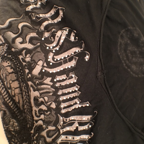 Crash and Burn sequin 3/4 sleeve t-shirt - Picture 6 of 7